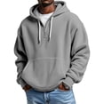 thumbnail image 2 of Yuyuzo Mens Hoodies Quarter Zip Drawstring Long Sleeve Shirts Casual Textured Loose Sweatshirts Pullover with Pockets, 2 of 5