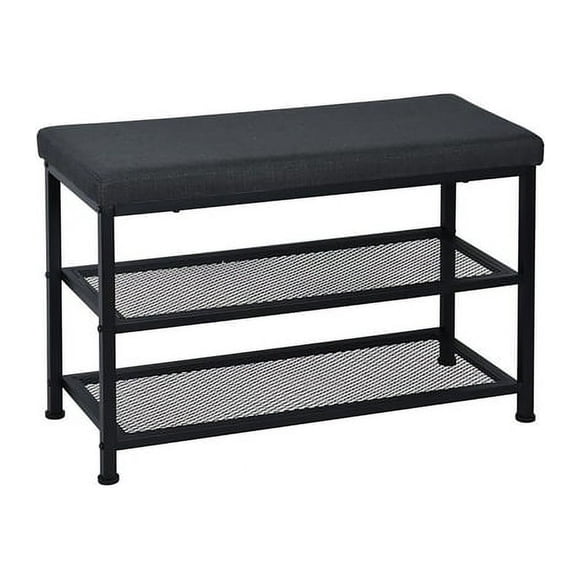 Fabric Upholstered Shoe Storage Bench Shoe Rack Entryway Bench, Grey