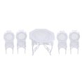 thumbnail image 1 of Tachiuwa 1/12 Maison de Poupée Miniature Meubles Blanc Table Octogonale Chaises Ensemble de Modèles Salon, 1 of 9