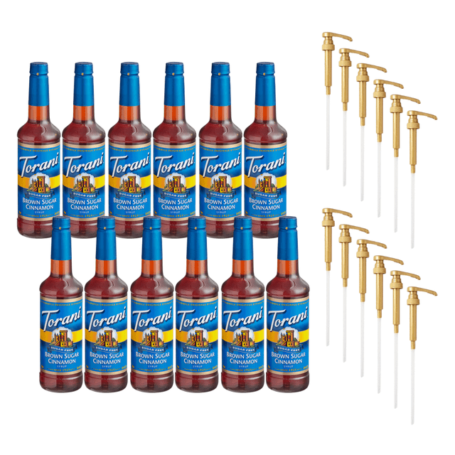 Torani Sugar-Free Brown Sugar Cinnamon Flavoring Syrup Plastic 750 mL Bonus Squeeze Pump