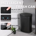 thumbnail image 4 of FDW 13 Gallon (50L) Touchless Stainless Steel Trash Can, Automatic Sensor Kitchen Waste Bin with Lid for Home & Office Use, Black, 4 of 7