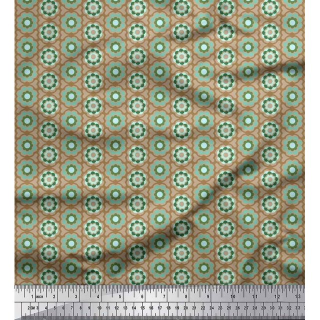 Soimoi Polyester Crepe Fabric Artistic Floral Fabric Prints by Yard 42 Inch Wide