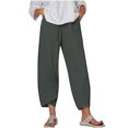 thumbnail image 2 of RXIRUCGD Capris d'Été Confortables et Amples pour Femmes, Couleur Unie, Gris Foncé, Taille : 5TG, 2 of 5