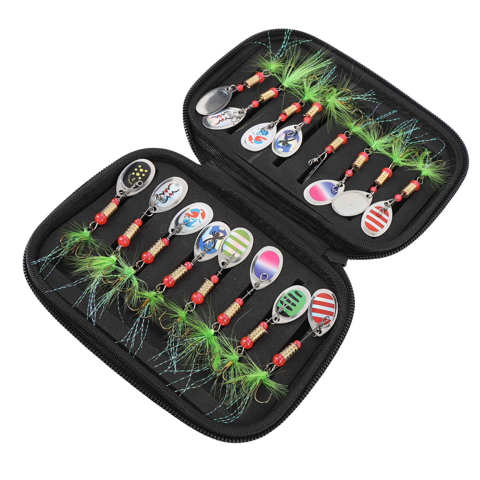 Metal Fishing Lures, Shiny Blades Compact Fishing Lures Portable Treble Hook for Bass