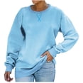 thumbnail image 1 of T-shirt Ample pour Femmes à Manches Longues, Blouse à Col Rond, Hauts Décontractés, Chandail en Molleton, 1 of 1