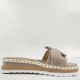 thumbnail image 3 of Mikilon Women Bowknot Beach Summer Slippers Platform Slope Heels Plus Size Shoes, 3 of 7