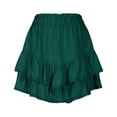 thumbnail image 3 of Jupe Mini Fluide, Jupe Courte Mini Trapèze pour Femmes Mignonne Taille Haute Bohème à Volants à Étages Décontractée de Plage pour Femmes Vert P, 3 of 5