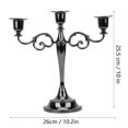 thumbnail image 4 of Romantic   Candlestick, Candlestick Holders, Hotel For Dinner 3 Heads Black, 4 of 8