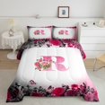 thumbnail image 2 of Erosebridal Letter Initial Bedding Twin Comforter Set,Monogrammed Personalized Down Comforter,Flower Decor,Reversible,Lightweight,2-Piece, 2 of 8