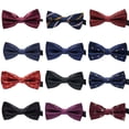 thumbnail image 2 of Men Colorful Pattern Formal Necktie Adult Male Business Meeting business bowtie Wedding Polyester Yarn Bowtie, 2 of 7