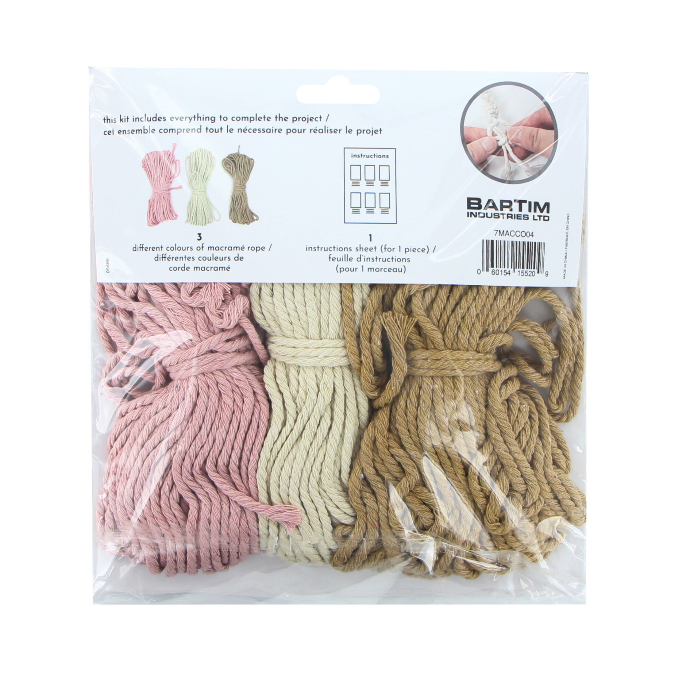 UNIQUE CREATIV CRAFT Macramé Coaster Kit - Heart, 3 pcs, Age 8+, Beginner, 15.5 cm (6.1 in)