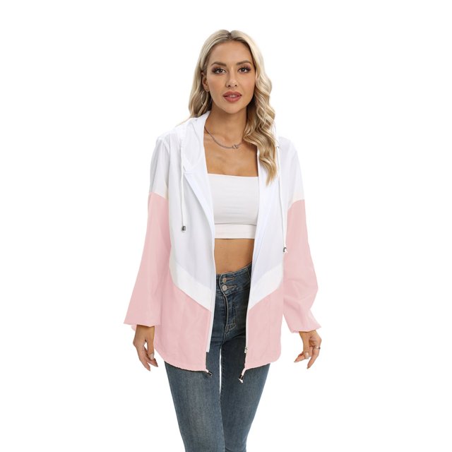Liquidation! Veste Fine de Printemps pour Femmes Mode Veste Imperméable Coupe-Vent Extérieur Noir 2TG