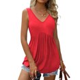 thumbnail image 1 of EGNMCR Camisoles pour Femmes Mode Débardeur d'Été pour Femme à Col en V Sans Manches Blouse Débardeur Décontractée, 1 of 9