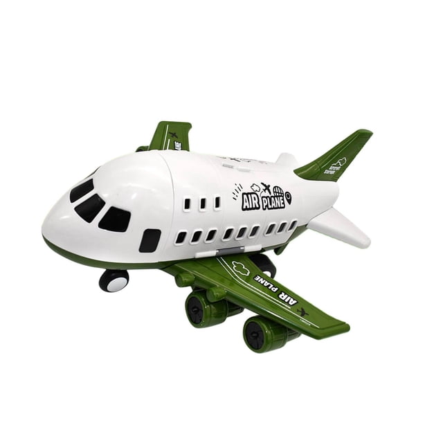 6 Vehicles in Aircraft Passenger Plane Toy Green_6 Military Vehicles