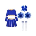 thumbnail image 4 of Aislor Uniforme de Cheerleading pour Filles Enfants Tenues de Cheer Patchwork Métallique Costume de Compétition Performance D01 6, 4 of 5