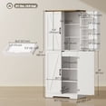 thumbnail image 3 of HOMCOM Armoire de Garde-Manger de Cuisine 72 Pouces, Armoire de Rangement de Cuisine Style Ferme, Blanc, 3 of 10