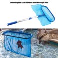 thumbnail image 2 of Biuzi Pool Skimmer, Swimming Pool Leaf Skimmer Mesh Net with Telescopic Pole Pond Tub Effective Cleaning Tool Blue, 2 of 8
