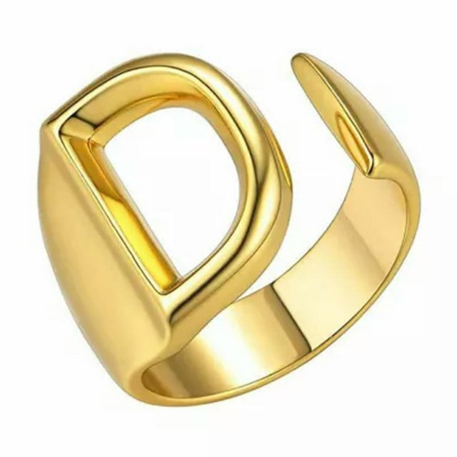 CUITING Bague Mode Ajustable Initiale Alphabet Lettre A-Z Bagues pour Femmes Bijoux-Argent C