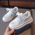 thumbnail image 5 of B91xZ Chaussures pour Garçons Lacets Chaussures de Course Athlétiques, Blanc 13.5, 5 of 5