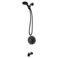 thumbnail image 1 of Moen Beric Robinet de Baignoire et Douche Moderne à Poignée Unique Noir Mat avec Valve de Douche Incluse 82775BL, 1 of 5