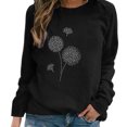 thumbnail image 2 of Fashion Womens Casual O-neck Butterfly Rhinestone Long Sleeve Tops T-shirt, 2 of 5