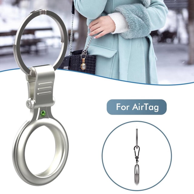 Étui en Métal avec Porte-Clés Résistant aux Rayures Étui Protecteur Portable Compatible avec AirTags Traqueur Bluetooth Housse de Protection