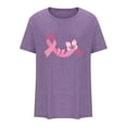 thumbnail image 5 of TIMIFIS T-Shirt Ruban Rose de Sensibilisation au Cancer du Sein pour Femmes T-Shirts Cancer du Sein Été Ample Imprimé Col Rond T-Shirt Manches Courtes Blouse Décontractée Automne/hiver, 5 of 5