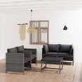 thumbnail image 1 of vidaXL 5 Piece Garden Lounge Set with Cushions Poly Rattan Grey, 1 of 5