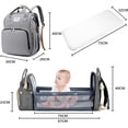 thumbnail image 2 of Baby Diaper Backpack, Travel Bag with Portable Crib, Large Capacity Waterproof Multifunctional Diaper Bag, 2 Stroller Straps, Suitable for Bottle Backpack, 2 of 5