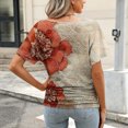 thumbnail image 4 of Weiqiqre T-Shirts à Col en V pour Femmes Chemises à Manches Courtes Blouse à Col en V Froncée Tenue de Bureau Décontractée Tuniques Basiques, 4 of 6