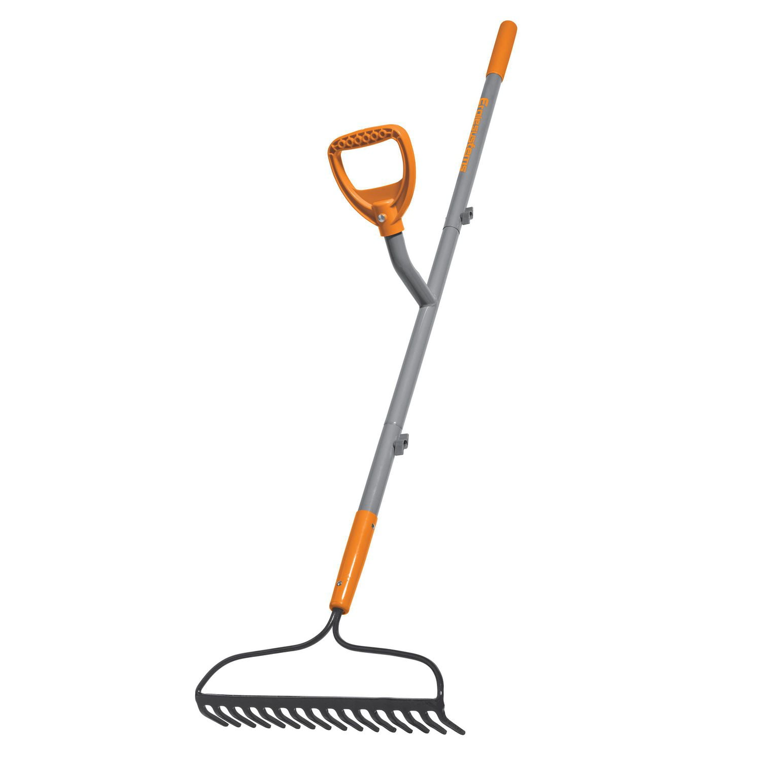 ErgieShovel 16-Tine Strain Reducing Steel Bow Rake with 54-Inch Steel Shaft