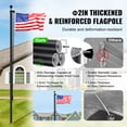 thumbnail image 3 of VEVOR 30FT Detachable Flagpole Kit Heavy Duty Aluminum Flag Pole Black, 3 of 9