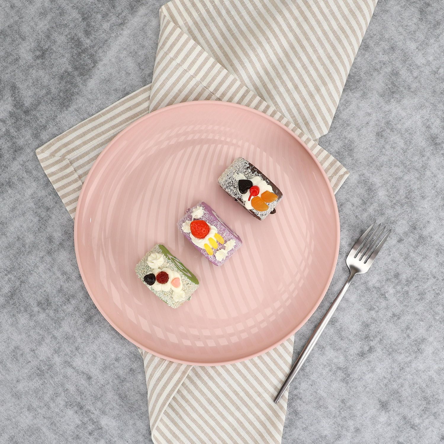 Assiette ronde en polypropylène rose blush Mainstays 1 pièce