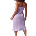 thumbnail image 3 of Robe d'Été Plissée de Couleur Unie pour Femmes, 3 of 9