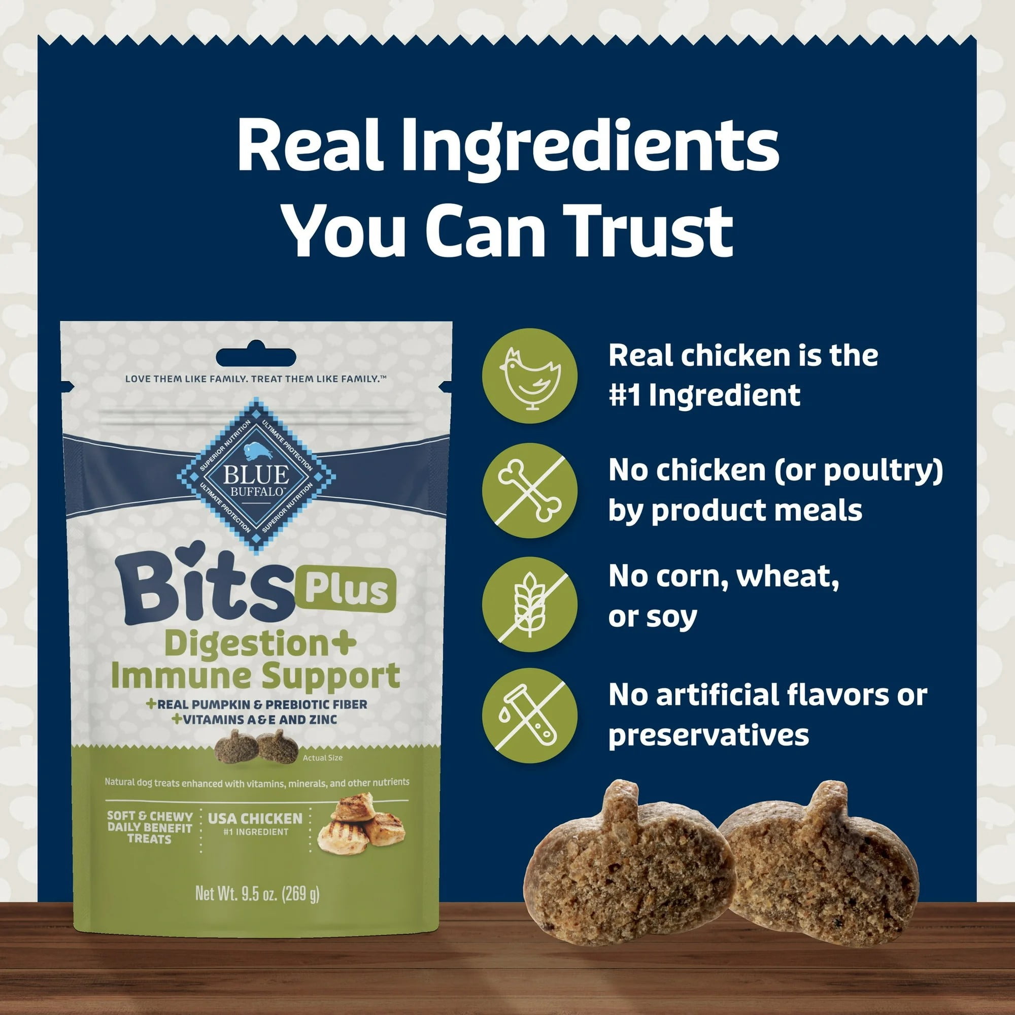 Blue Buffalo Bits Chicken and Pumpkin, Digestion & Immunity Dog, 99g