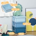 thumbnail image 3 of Qaba 3 Tier Kids Toy Organizer with 3 Plastic Storage Bins, Blue, 3 of 10