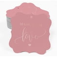 thumbnail image 2 of Inkdotpot Real Rose Gold Foil Made With Love Wedding Tags Favor Bracket Shape Hang Pack Of 50 Paper Tags, 2 of 7
