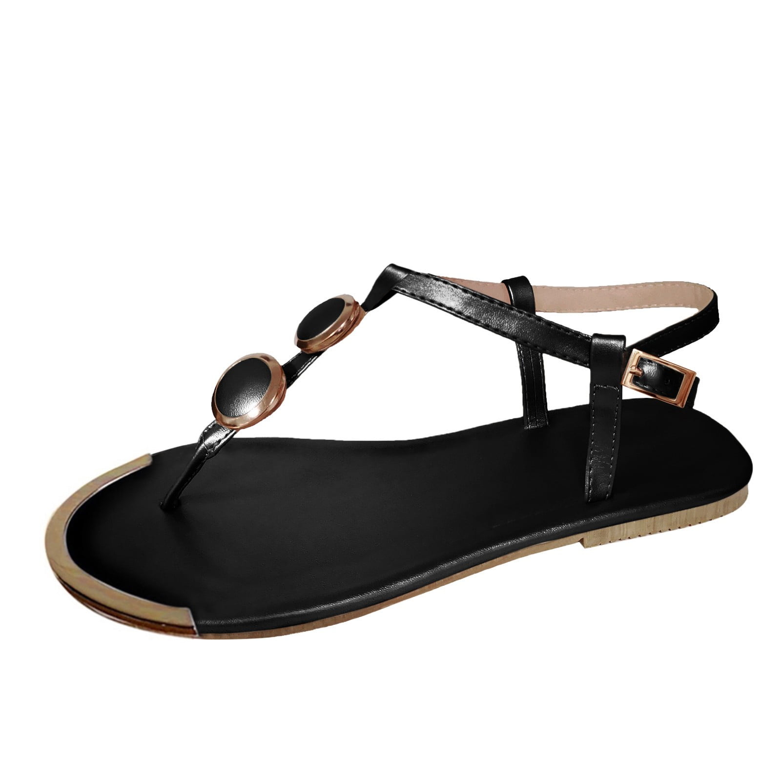Kcodviy Sandals Shoes Open Casual Supportive Slippers For Women Summer Toe Flops Buckle Women's Slippers Size 9 Flip Womens Roman Strap Bear Slippers