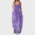 thumbnail image 2 of Robes Maxi Femmes Été Robe de Bretelles Spaghetti Grande Taille Décontracté Plage en Vrac Boho Robe de Soleil avec Poches, 2 of 5