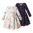 thumbnail image 2 of Qudderr Robes Imprimées pour Petites Filles 6M-6T Enfants Bébé Coton Manches Longues Robe Décontractée Nouveau-Né Printemps Automne Col Rond Robe d'Été pour Filles, 2 of 8