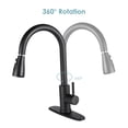 thumbnail image 4 of Robinet de Cuisine à Bec Rétractable, Robinet d'Évier Pivotant à 360 en Acier Inoxydable à une Poignée avec Température de l'Eau Réglable, 4 of 8