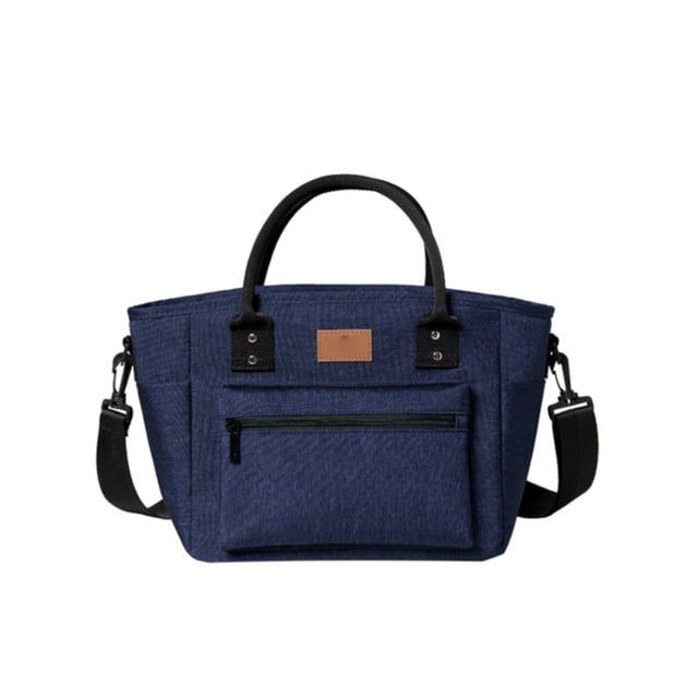 Insulated Lunch Bag for Women Men, Adult Lunch Box for Women with Adjustable Shoulder Strap, Portable Large Lunch Tote Bag for Office Work Picnic Beach, Reusable Lunch Cooler Bag (Navy)