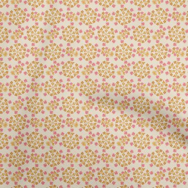 oneOone Tissu en Viscose Chiffon Pêche Tissu Floral Matière de Robe Tissu Imprimé Tissu au Mètre 42 Pouces de Large