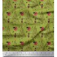 thumbnail image 1 of Soimoi Green Modal Satin Fabric Champagne,Glass & Tree Christmas Printed Fabric 1 Yard 42 Inch Wide, 1 of 3