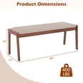 thumbnail image 3 of Costway 2 PCS 45" Farmhouse Backless Bench with Rubber Wood Legs & Fabric Padded Seat, 3 of 9