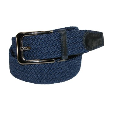 CTM® Ceinture Tressée Élastique Extensible avec Boucle Argentée (Hommes)