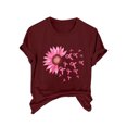 thumbnail image 2 of Blouses pour Femmes, Mode Féminine Imprimé Manches Courtes Blouse Drôle Col Rond T-Shirt Tops, 2 of 4