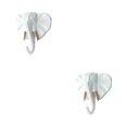 thumbnail image 3 of Wweixi Coat Hooks Easy To Install And Wide Application For Added In Daily Life White gold (elephant 2Set, 3 of 6