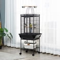 thumbnail image 2 of PawHut 61.5 Inch Bird Cage Parakeet House for Cockatiel with Stand, Black, 2 of 9