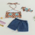 thumbnail image 3 of Hauts Courts à Imprimé Vache pour Bébés Filles Western Jeans Déchirés, 3 of 6